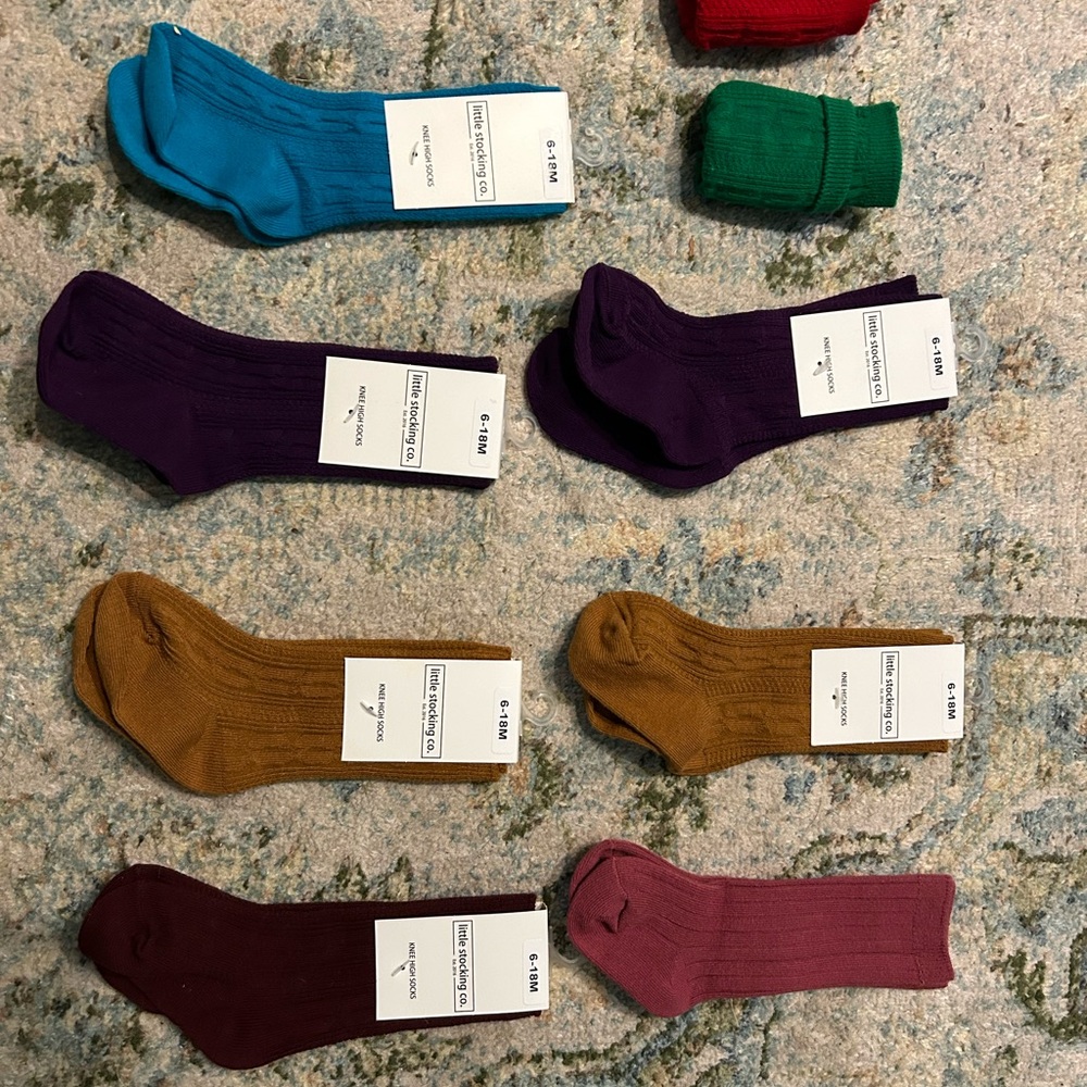 Blue and Green Crew Length Socks Accessories